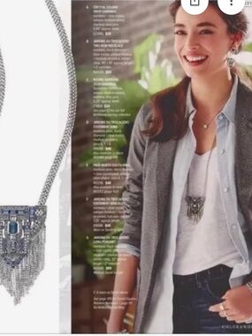 Chloe + Isabel Silver Fringe Pendant Necklace with Crystal Accents